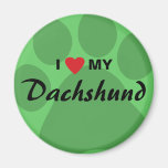 I Love (Heart) My Dachshund Pawprint Refrigerator Magnets