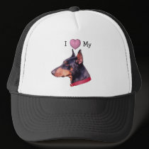 I Love Heart My Doberman Dog Photo Hat