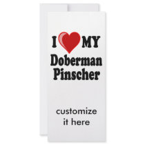I Love (Heart) My Doberman Pinscher Dog rack cards by CatnDog I Love (Heart) My Doberman Pinscher Dog rack cards