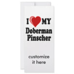 I Love (Heart) My Doberman Pinscher Dog Personalized Rack Card