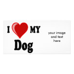 I Love (Heart) My Dog Photo Card Template