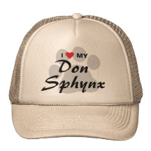 I Love (Heart) My Don Sphynx Pawprint Design Trucker Hat