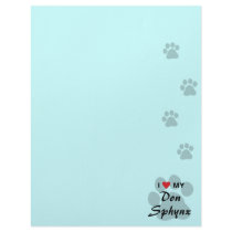 I Love (Heart) My Don Sphynx Pawprint Design Personalized Letterhead