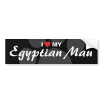 I Love (Heart) My Egyptian Mau Bumper Sticker