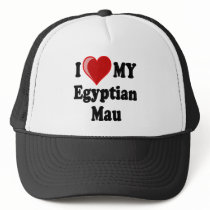 I Love (Heart) My Egyptian Mau Cat hats by CatnDog I Love (Heart) My Egyptian Mau Cat hats