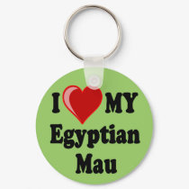 I Love (Heart) My Egyptian Mau Cat keychains by CatnDog I Love (Heart) My Egyptian Mau Cat keychains