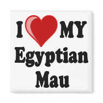 I Love (Heart) My Egyptian Mau Cat magnets by CatnDog I Love (Heart) My Egyptian Mau Cat magnets