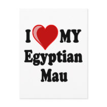 I Love (Heart) My Egyptian Mau Cat postcards by CatnDog I Love (Heart) My Egyptian Mau Cat postcards