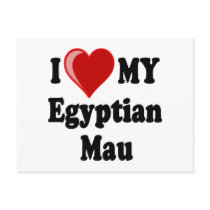 I Love (Heart) My Egyptian Mau Cat postcards by CatnDog I Love (Heart) My Egyptian Mau Cat postcards