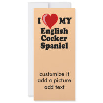 I Love (Heart) My English Cocker Spaniel Dog rack cards