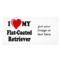 I Love (Heart) My Flat-Coated Retriever Dog Photo Greeting Card