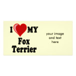 I Love (Heart) My Fox Terrier Dog photo cards