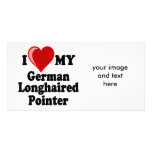 I Love (Heart) My German Longhaired Pointer Dog Custom Photo Card