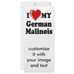 I Love (Heart) My German Malinois Dog Card Customized Rack Card