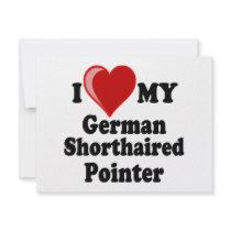 I Love (Heart) My German Shorthaired Pointer Dog invitations