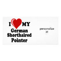I Love (Heart) My German Shorthaired Pointer Dog Photo Cards