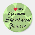I Love (Heart) My German Shorthaired Pointer Refrigerator Magnets