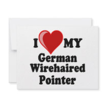 I Love (Heart) My German Wirehaired Pointer Dog invitations