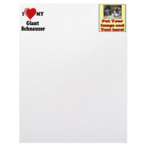 I Love (Heart) My Giant Schnauzer Dog Customized Letterhead