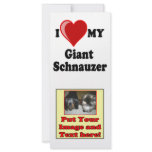 I Love (Heart) My Giant Schnauzer Dog Personalized Rack Card