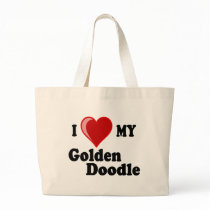 I Love (Heart) My Golden Doodle Dog Bags