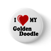 I Love (Heart) My Golden Doodle Dog Buttons