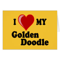 I Love (Heart) My Golden Doodle Dog Card