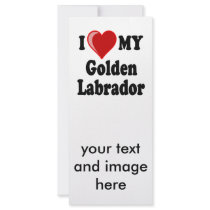I Love (Heart) My Golden Labrador Dog rack cards by CatnDog I Love (Heart) My Golden Labrador Dog rack cards
