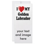 I Love (Heart) My Golden Labrador Dog Rack Card Template