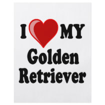 I Love (Heart) My Golden Retriever Dog flyers