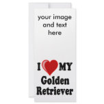 I Love (Heart) My Golden Retriever Dog Rack Card Design