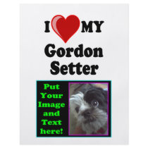 I Love (Heart) My Gordon Setter Dog Personalized Flyer