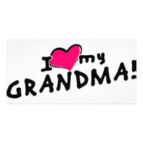 I love (heart) my grandma! photo cards by corebeammusic I love (heart) my grandma! photo cards