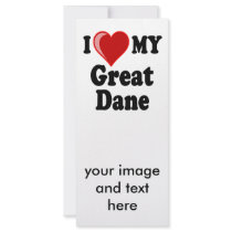 I Love (Heart) My Great Dane Dog Full Color Rack Card