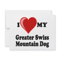 I Love (Heart) My Greater Swiss Mountain Dog Personalized Invite