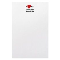 I Love (Heart) My Greater Swiss Mountain Dog Custom Stationery