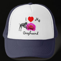 I Love Heart My Greyhound Hat
