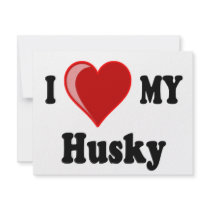 I Love (Heart) My Husky Dog invitations by CatnDog I Love (Heart) My Husky Dog invitations