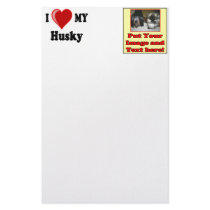 I Love (Heart) My Husky Dog stationery by CatnDog I Love (Heart) My Husky Dog stationery
