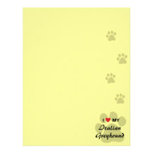 I Love (Heart) My Italian Greyhound Personalized Letterhead