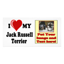 I Love (Heart) My Jack Russell Terrier Dog photo cards by CatnDog I Love (Heart) My Jack Russell Terrier Dog photo cards