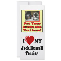 I Love (Heart) My Jack Russell Terrier Dog rack cards by CatnDog I Love (Heart) My Jack Russell Terrier Dog rack cards