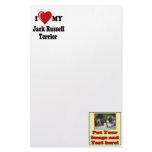 I Love (Heart) My Jack Russell Terrier Dog Customized Stationery