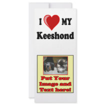 I Love (Heart) My Keeshond Dog rack cards by CatnDog I Love (Heart) My Keeshond Dog rack cards