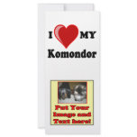 I Love (Heart) My Komondor Dog Full Color Rack Card