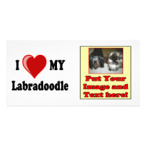 I Love (Heart) My Labradoodle Dog photo cards