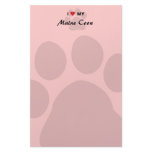 I Love (Heart) My Maine Coon Cat Pawprint stationery