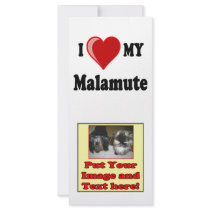 I Love (Heart) My Malamute Dog rack cards by CatnDog I Love (Heart) My Malamute Dog rack cards