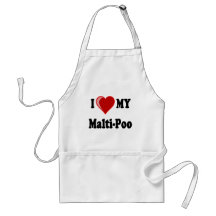 I Love (Heart) My Malti-Poo Dog Aprons