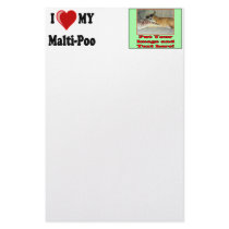 I Love (Heart) My Malti-Poo Dog Custom Stationery
